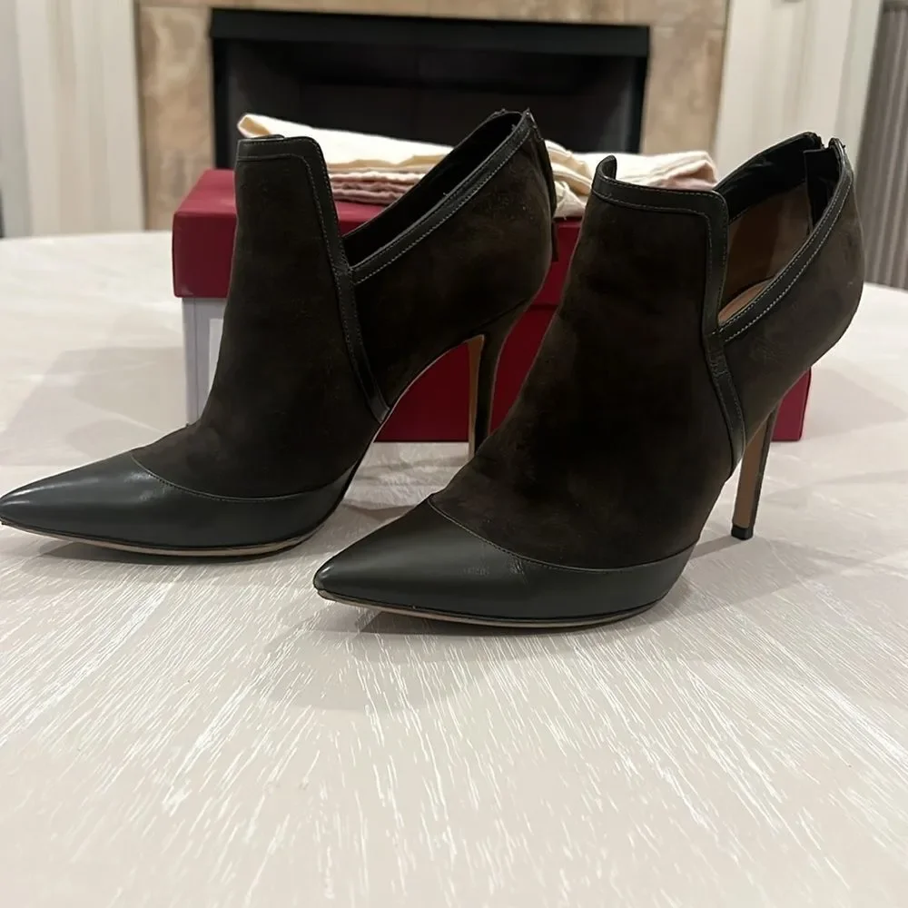 Salvatore Ferragamo Suede Heeled Booties Women's Size: 7.5 B